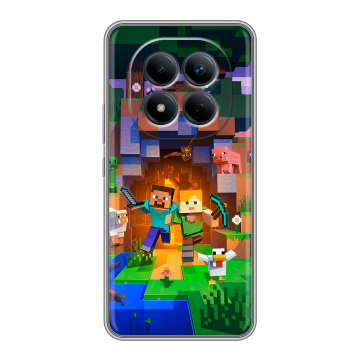 Силиконовый чехол на Redmi Note 15 Pro 4G с принтом Майнкрафт Minecraft Силиконовый чехол на Redmi Note 15 Pro 4G с принтом Майнкрафт Minecraft