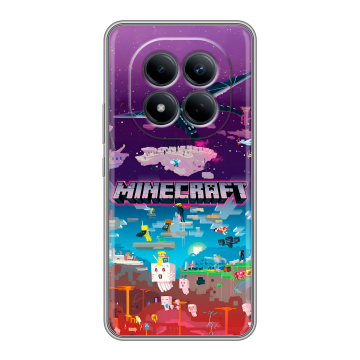 Силиконовый чехол на Redmi Note 15 Pro 4G с принтом Майнкрафт Minecraft