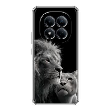 Силиконовый чехол на Redmi Note 15 Pro 4G с принтом Лев кошки