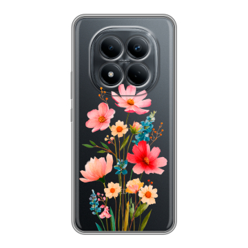 Силиконовый чехол на Redmi Note 15 Pro 4G с принтом Цветы