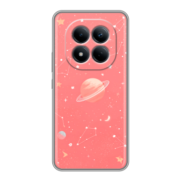 Силиконовый чехол на Redmi Note 15 Pro 4G с принтом Розовый космос