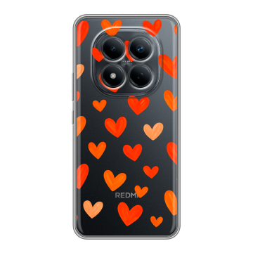 Силиконовый чехол на Redmi Note 15 Pro 4G с принтом Сердечки