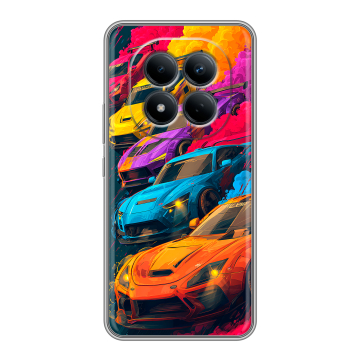 Силиконовый чехол на Redmi Note 15 Pro 4G с принтом Тачки