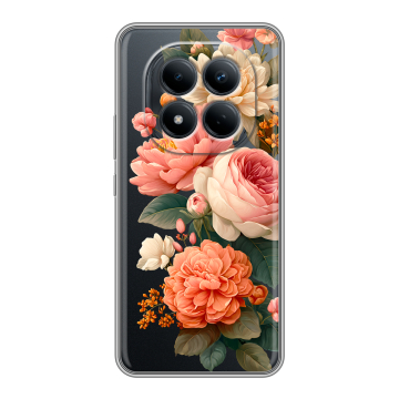 Силиконовый чехол на Redmi Note 15 Pro 4G с принтом цветы