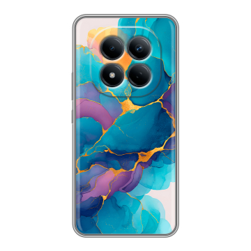 Силиконовый чехол на Redmi Note 15 Pro 4G с принтом Мрамор блестки