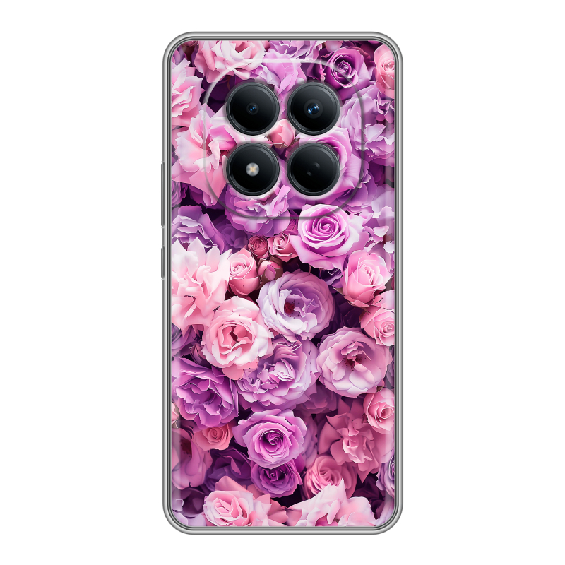 Силиконовый чехол на Redmi Note 15 Pro 4G с принтом лавандовые розы Силиконовый чехол на Redmi Note 15 Pro 4G с принтом лавандовые розы