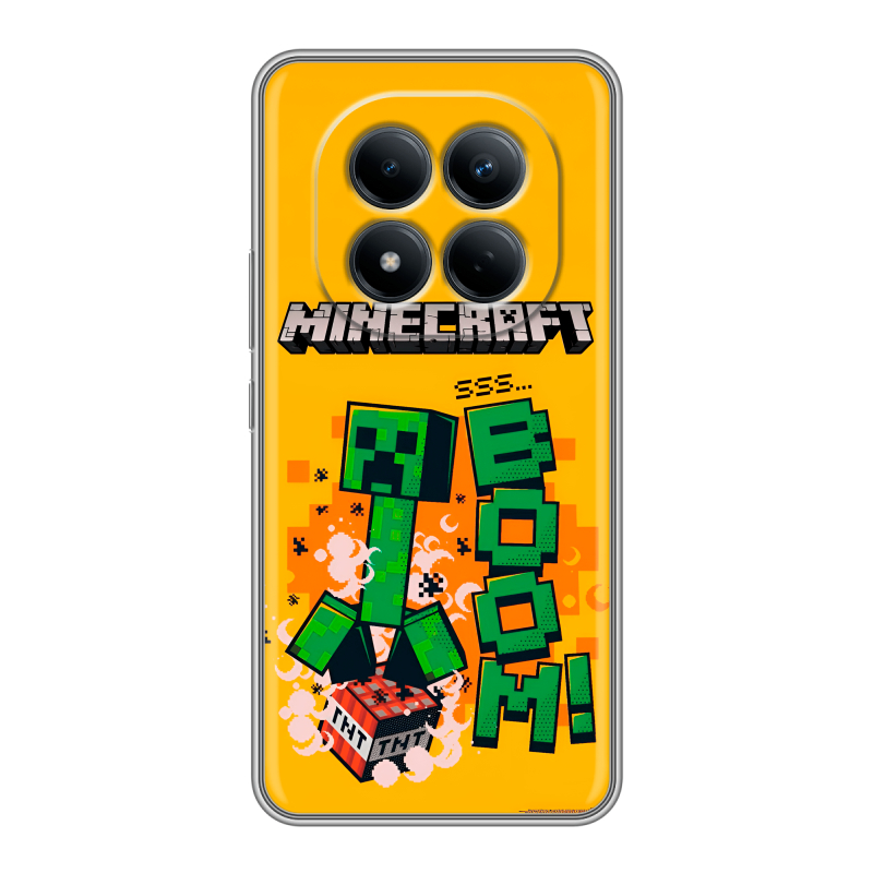 Силиконовый чехол на Redmi Note 15 Pro 4G с принтом Майнкрафт Minecraft Силиконовый чехол на Redmi Note 15 Pro 4G с принтом Майнкрафт Minecraft