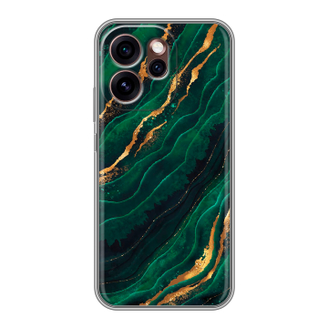 Силиконовый чехол на OPPO Reno15 Pro 5G с принтом Мрамор зеленое золото Силиконовый чехол на OPPO Reno15 Pro 5G с принтом Мрамор зеленое золото