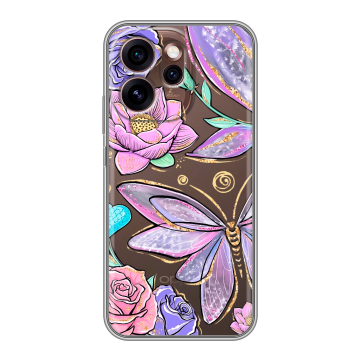 Силиконовый чехол на OPPO Reno15 Pro 5G с принтом Бабочки и цветы Силиконовый чехол на OPPO Reno15 Pro 5G с принтом Бабочки и цветы