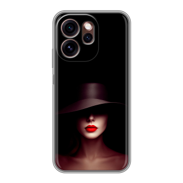 Силиконовый чехол на OPPO Reno15 Pro 5G с принтом Девушка в шляпе Силиконовый чехол на OPPO Reno15 Pro 5G с принтом Девушка в шляпе