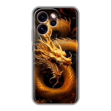 Силиконовый чехол на OPPO Reno15 Pro 5G с принтом Золотой дракон Силиконовый чехол на OPPO Reno15 Pro 5G с принтом Золотой дракон