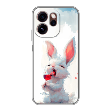 Силиконовый чехол на OPPO Reno15 Pro 5G с принтом кролик зайчик Силиконовый чехол на OPPO Reno15 Pro 5G с принтом кролик зайчик