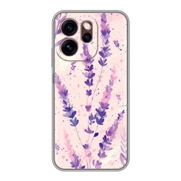 Силиконовый чехол на OPPO Reno15 Pro 5G с принтом цветы лаванда Силиконовый чехол на OPPO Reno15 Pro 5G с принтом цветы лаванда