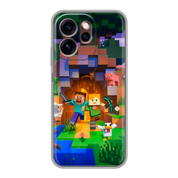 Силиконовый чехол на OPPO Reno15 Pro 5G с принтом Майнкрафт Minecraft Силиконовый чехол на OPPO Reno15 Pro 5G с принтом Майнкрафт Minecraft