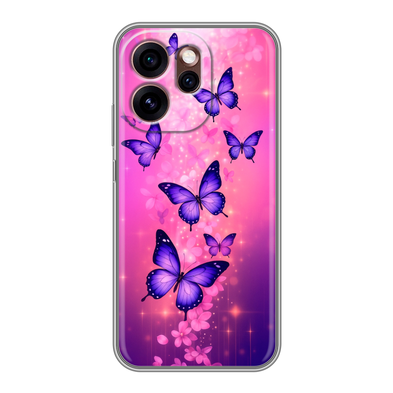Силиконовый чехол на OPPO Reno15 Pro 5G с принтом Бабочки Силиконовый чехол на OPPO Reno15 Pro 5G с принтом Бабочки