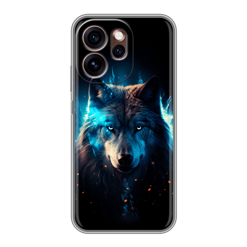 Силиконовый чехол на OPPO Reno15 Pro 5G с принтом Волк ночной Силиконовый чехол на OPPO Reno15 Pro 5G с принтом Волк ночной