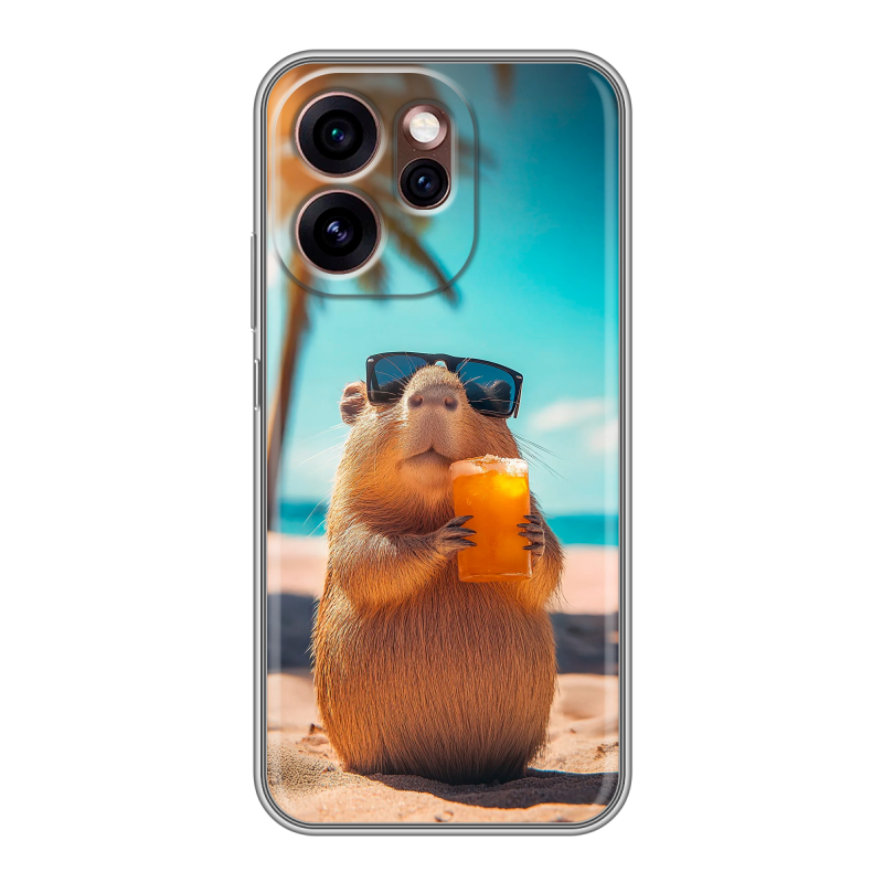 Силиконовый чехол на OPPO Reno15 Pro 5G с принтом Капибара Силиконовый чехол на OPPO Reno15 Pro 5G с принтом Капибара