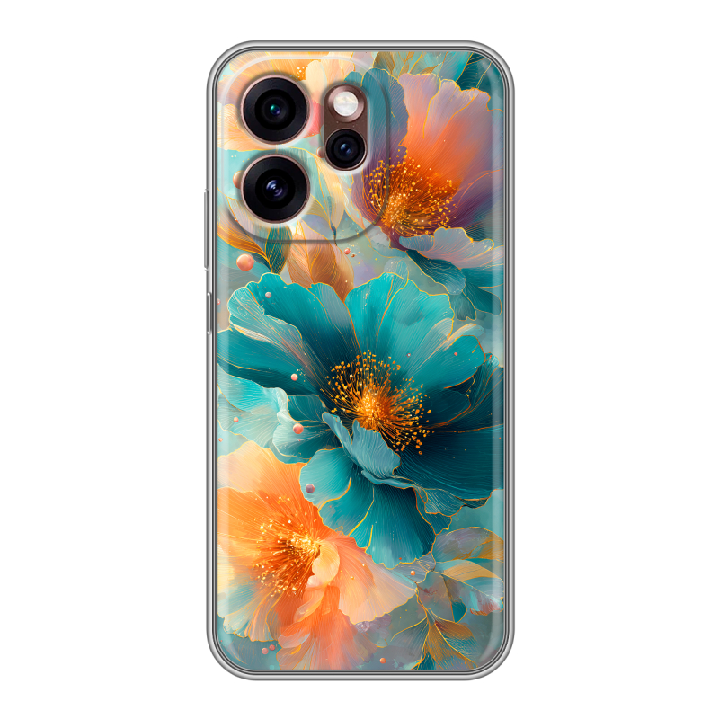Силиконовый чехол на OPPO Reno15 Pro 5G с принтом Цветы Силиконовый чехол на OPPO Reno15 Pro 5G с принтом Цветы