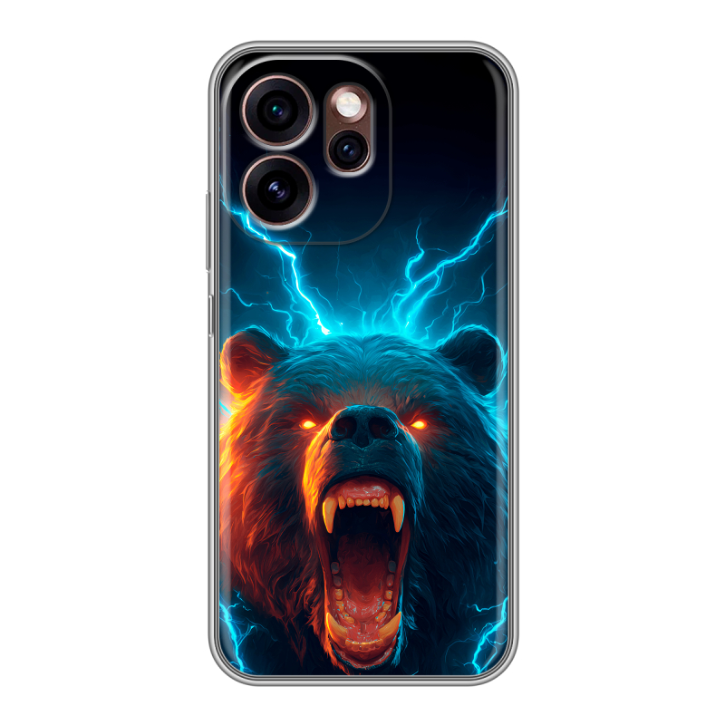 Силиконовый чехол на OPPO Reno15 Pro 5G с принтом Медведь Силиконовый чехол на OPPO Reno15 Pro 5G с принтом Медведь