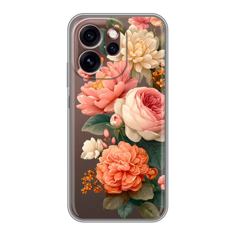 Силиконовый чехол на OPPO Reno15 Pro 5G с принтом цветы Силиконовый чехол на OPPO Reno15 Pro 5G с принтом цветы
