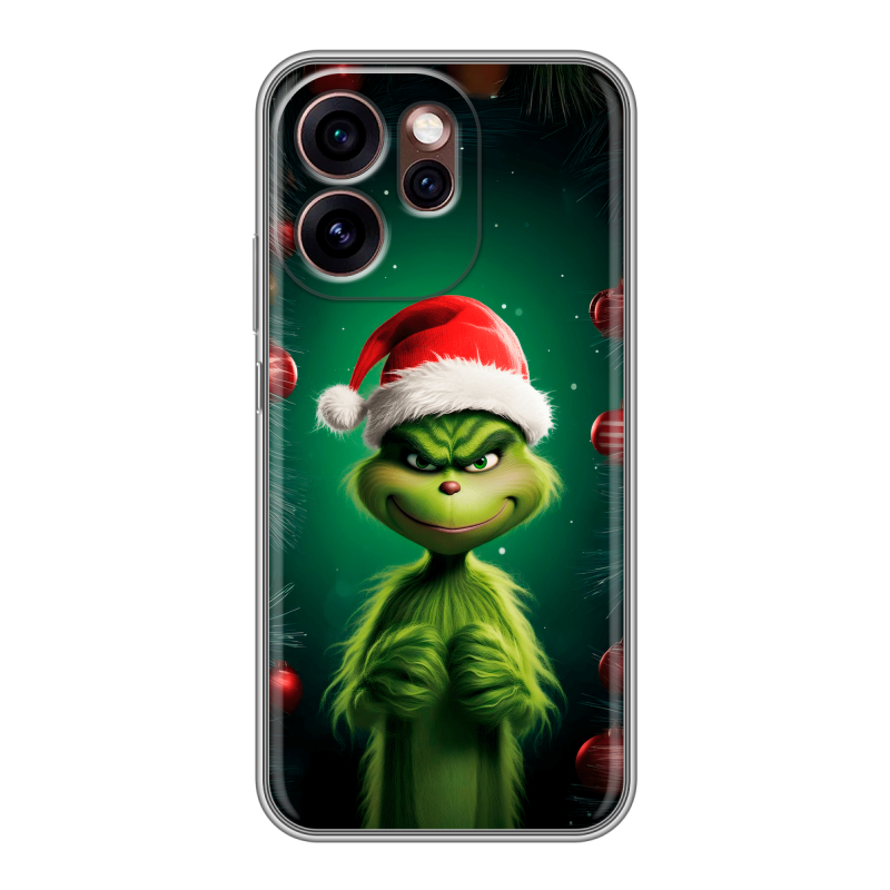 Силиконовый чехол на OPPO Reno15 Pro 5G с принтом Гринч Новый год Рождество Силиконовый чехол на OPPO Reno15 Pro 5G с принтом Гринч Новый год Рождество