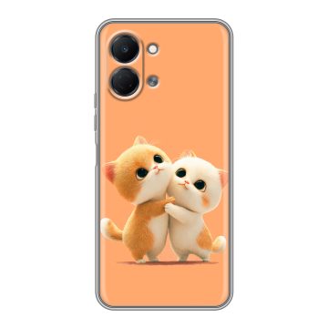 Силиконовый чехол на Tecno Spark Go 3 с принтом Милые котики Силиконовый чехол на Tecno Spark Go 3 с принтом Милые котики