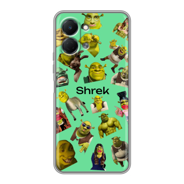 Силиконовый чехол на Tecno Spark Go 3 с принтом Шрек Shrek