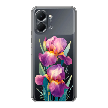 Силиконовый чехол на Tecno Spark Go 3 с принтом Цветы орхидеи