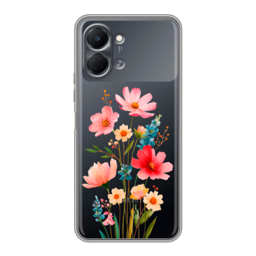 Силиконовый чехол на Tecno Spark Go 3 с принтом Цветы