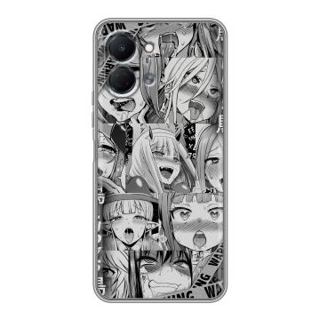 Силиконовый чехол на Tecno Spark Go 3 с принтом Ahegao Ахегао Аниме