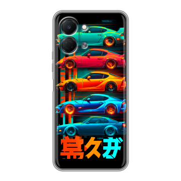 Силиконовый чехол на Tecno Spark Go 3 с принтом машины тачки