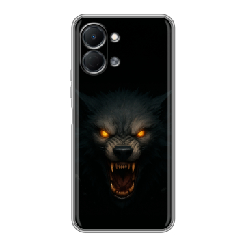 Силиконовый чехол на Tecno Spark Go 3 с принтом Волк