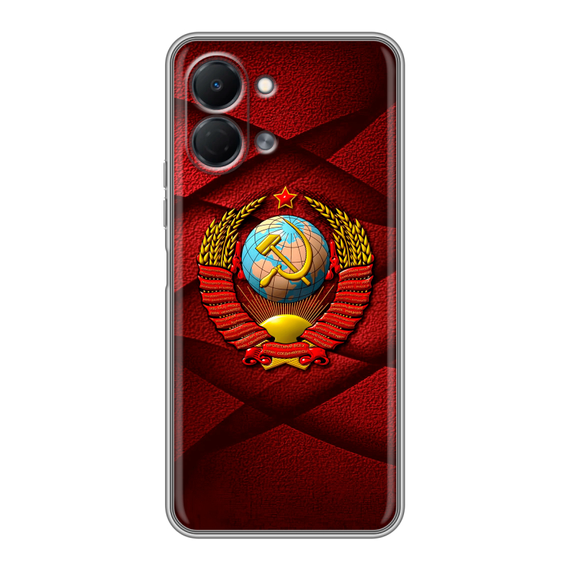 Силиконовый чехол на Tecno Spark Go 3 с принтом Герб СССР Силиконовый чехол на Tecno Spark Go 3 с принтом Герб СССР