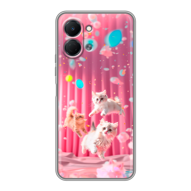 Силиконовый чехол на Tecno Spark Go 3 с принтом милые котики Силиконовый чехол на Tecno Spark Go 3 с принтом милые котики