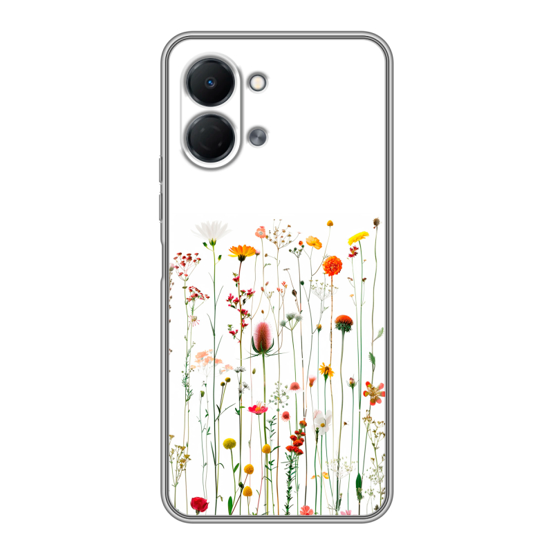 Силиконовый чехол на Tecno Spark Go 3 с принтом цветы Силиконовый чехол на Tecno Spark Go 3 с принтом цветы