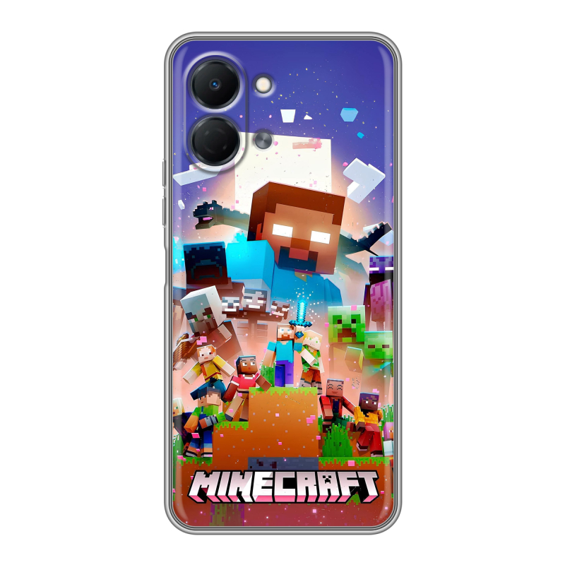Силиконовый чехол на Tecno Spark Go 3 с принтом Майнкрафт Minecraft Силиконовый чехол на Tecno Spark Go 3 с принтом Майнкрафт Minecraft