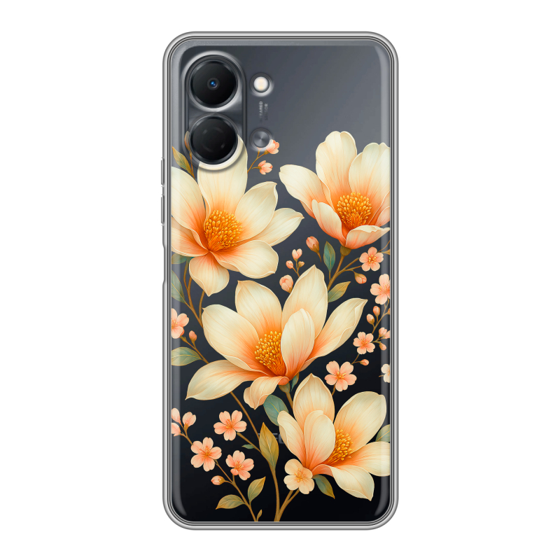 Силиконовый чехол на Tecno Spark Go 3 с принтом Цветы Силиконовый чехол на Tecno Spark Go 3 с принтом Цветы