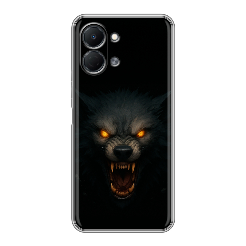 Силиконовый чехол на Tecno Spark Go 3 с принтом Волк Силиконовый чехол на Tecno Spark Go 3 с принтом Волк