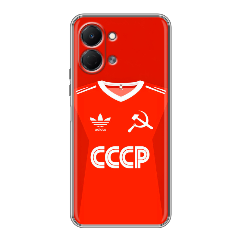 Силиконовый чехол на Tecno Spark Go 3 с принтом Флаг Герб СССР Силиконовый чехол на Tecno Spark Go 3 с принтом Флаг Герб СССР