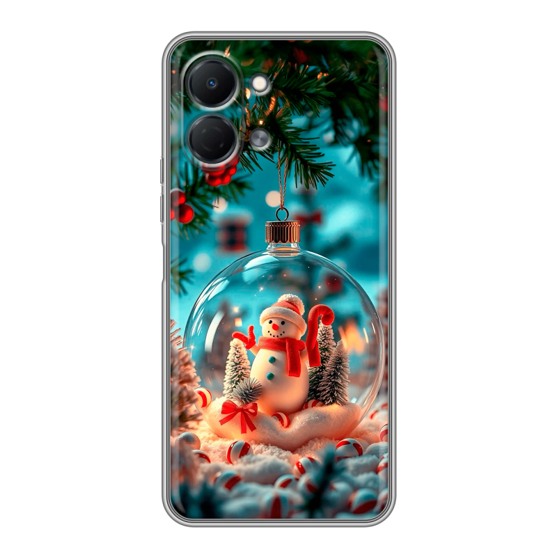 Силиконовый чехол на Tecno Spark Go 3 с принтом Новый год Силиконовый чехол на Tecno Spark Go 3 с принтом Новый год