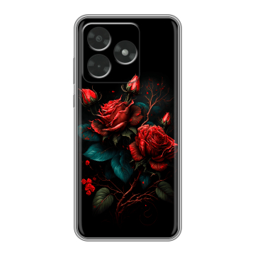 Силиконовый чехол на Honor X5c с принтом Розы красные