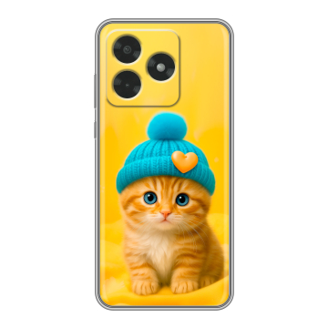 Силиконовый чехол на Honor X5c с принтом Котенок в шапке
