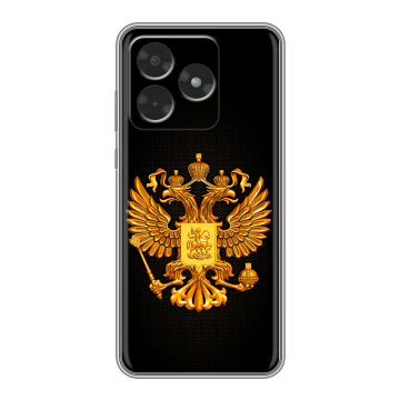 Силиконовый чехол на Honor X5c с принтом Герб России желтый