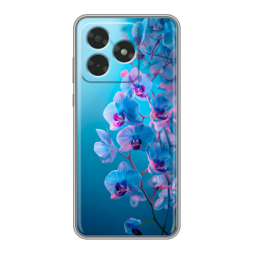 Силиконовый чехол на Honor X5c с принтом голубые орхидеи