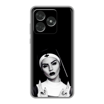 Силиконовый чехол на Honor X5c с принтом монашка