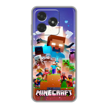 Силиконовый чехол на Honor X5c с принтом Майнкрафт Minecraft