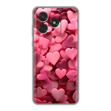 Силиконовый чехол на Honor X5c с принтом розовые сердечки Силиконовый чехол на Honor X5c с принтом розовые сердечки