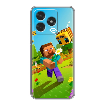 Силиконовый чехол на Honor X5c с принтом Майнкрафт Minecraft