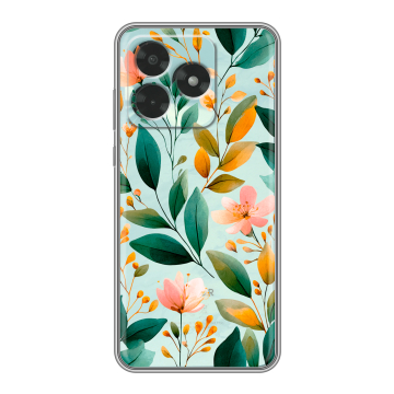 Силиконовый чехол на Honor X5c с принтом Цветы паттерн