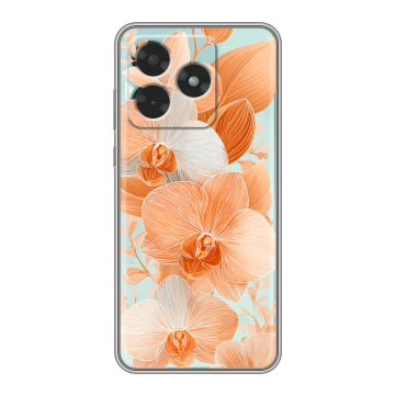 Силиконовый чехол на Honor X5c с принтом Бежевые цветы